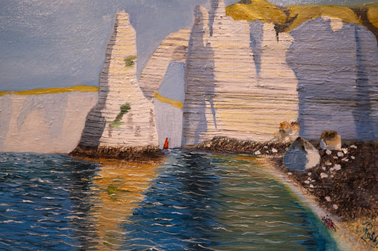 Cliffs at Etretat, 16 x 20 in.,Oil, Masonite, 2019