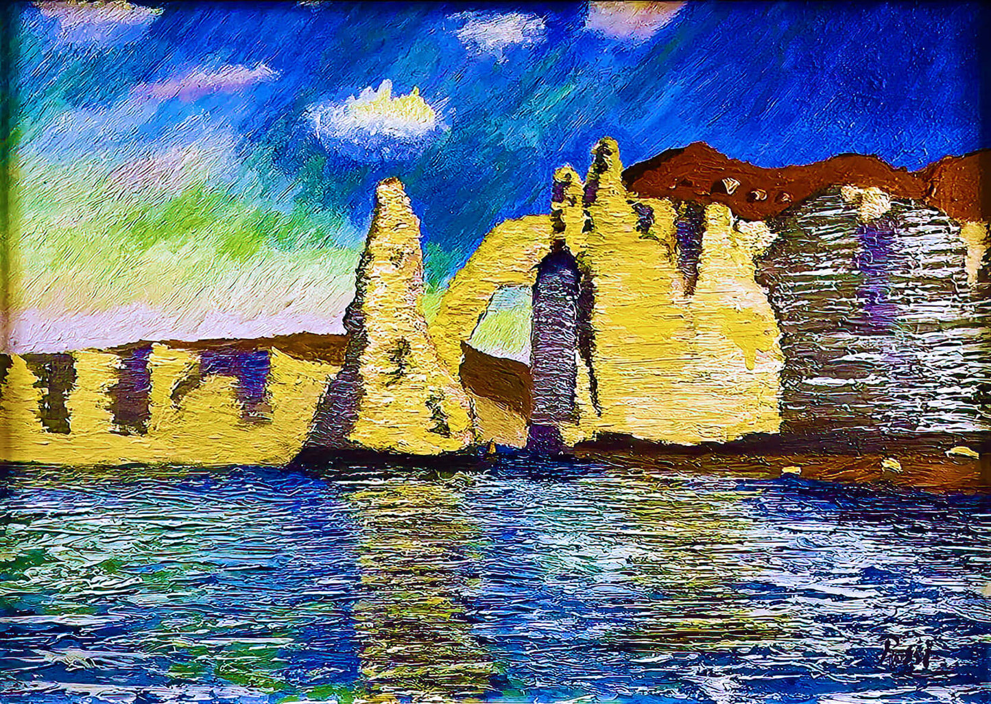 Cliffs at Etretat, 16 x 20 in.,Oil, Masonite, 2019