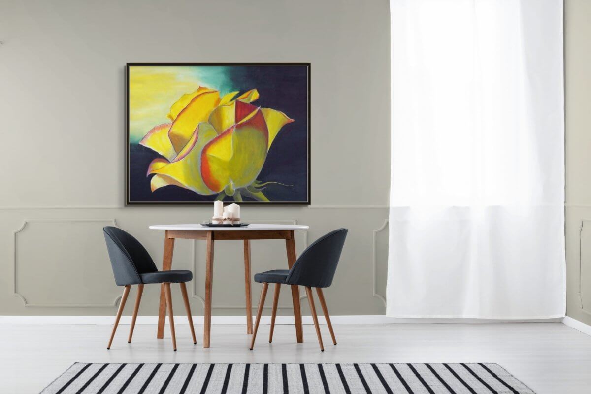 Solitary Rose, 36 x 48 in., Oil, Canvas, 2014 - Rossi Kelton Fine Art